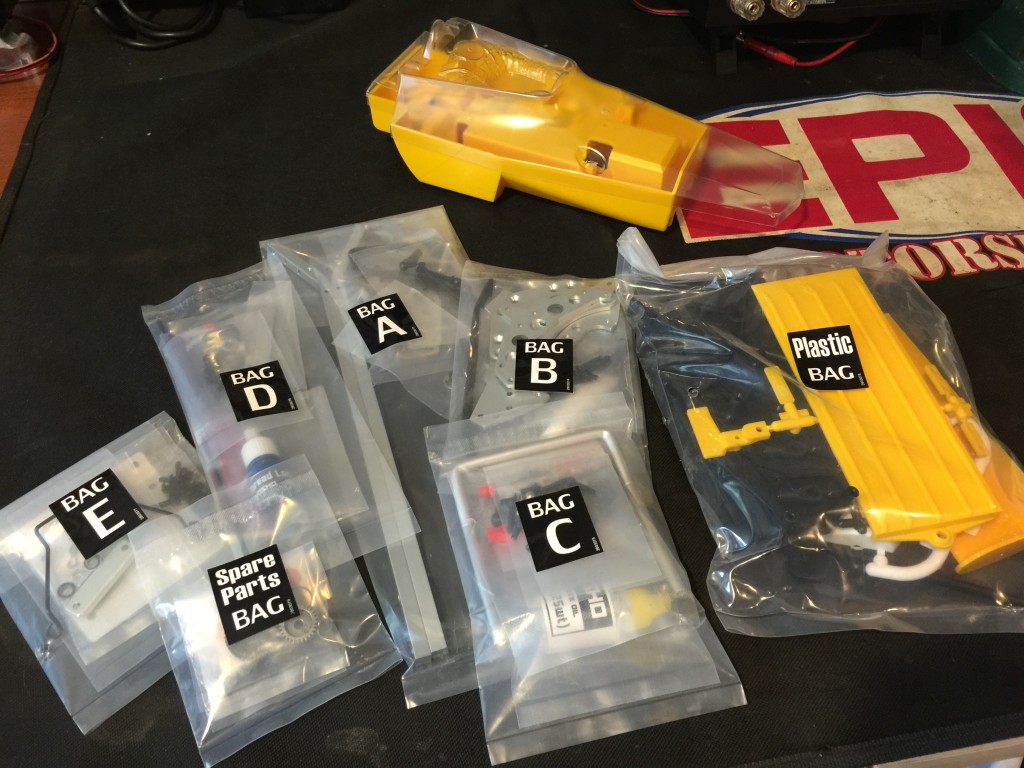Parts bags spread out in order.